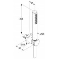 Душевой гарнитур 1 режим струи Kludi Nova Fonte Puristic 2085039-15 черный матовый