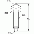 Душевой кронштейн потолочный Kludi A-qa 6651505-00