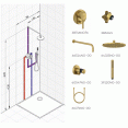 Душевая система встраиваемая со смесителем Kludi Bozz 38736N076 (7 в 1) золото брашированное