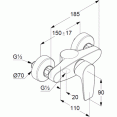 Душ гигиенический со смесителем 1 режим струи Kludi Pure and Solid 348410575-7304205-00