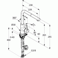 Смеситель для кухни с выдвижным изливом Kludi L-ine S 408519375