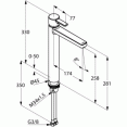 Смеситель для раковины высокий Kludi Zenta 382570575