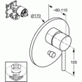 Смеситель для ванны встраиваемый без излива Kludi Bozz 386500576