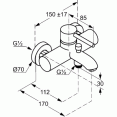 Смеситель для ванны с изливом Kludi Bozz 386910576